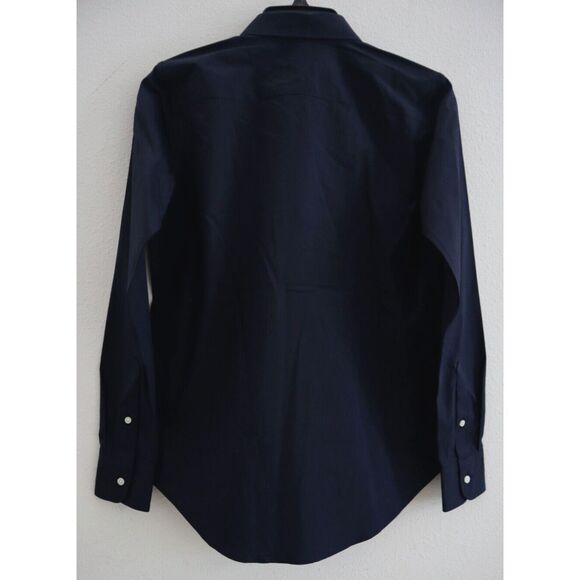 Lauren Ralph Lauren Women's Sz XS Navy Non-Iron Straight-Fit L/S Shirt - Picture 2 of 11